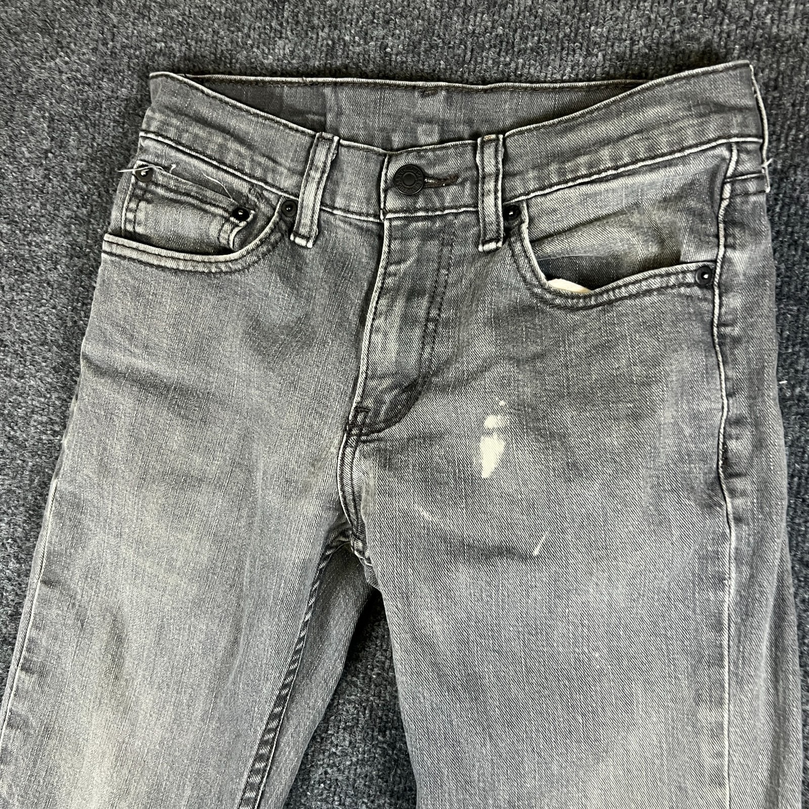 Levi's 511 Jeans Mens 28x28 Gray Denim Cotton Stretch Low Rise Slim Fit Travel